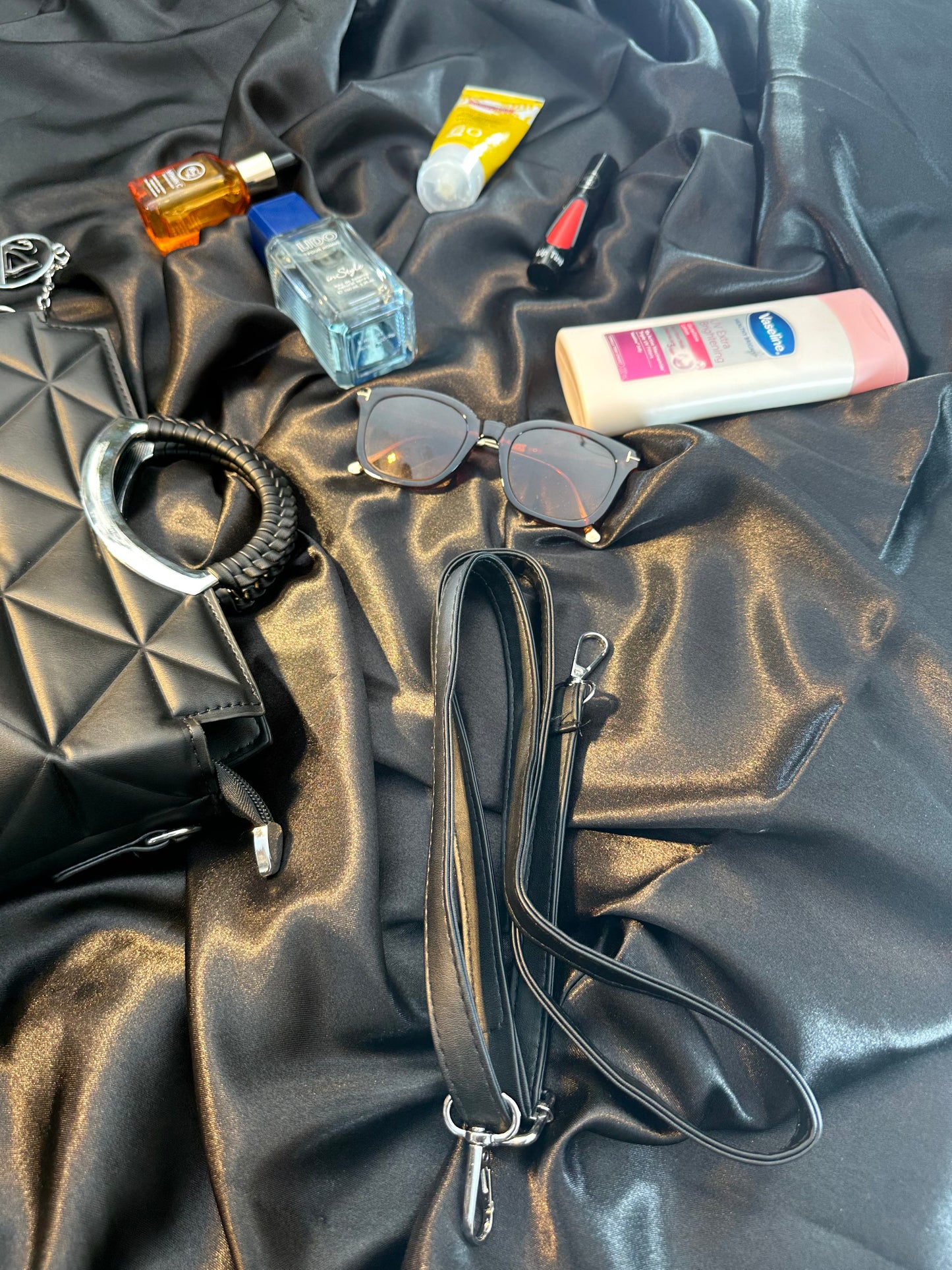 Black Quilted Handbag / Party Wear
