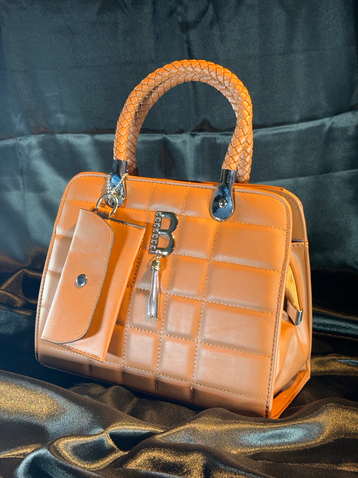 Classic Brown Tote with Detachable Mini Pouch