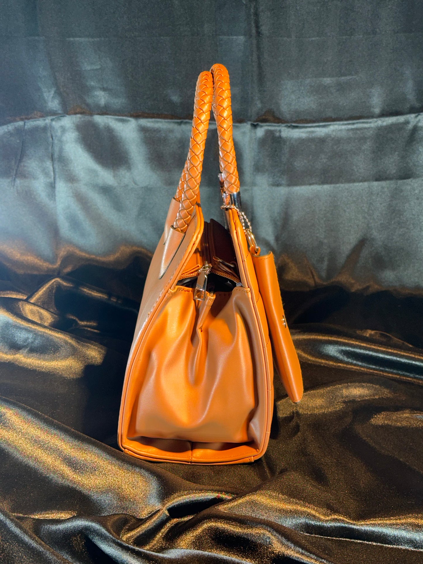 Classic Brown Tote with Detachable Mini Pouch