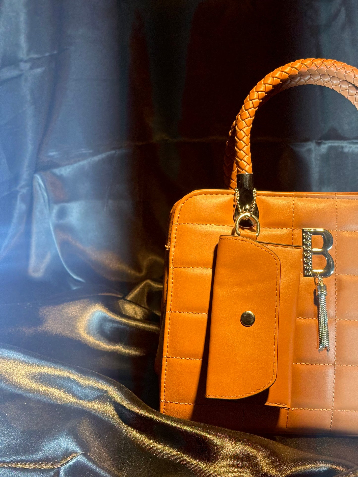 Classic Brown Tote with Detachable Mini Pouch