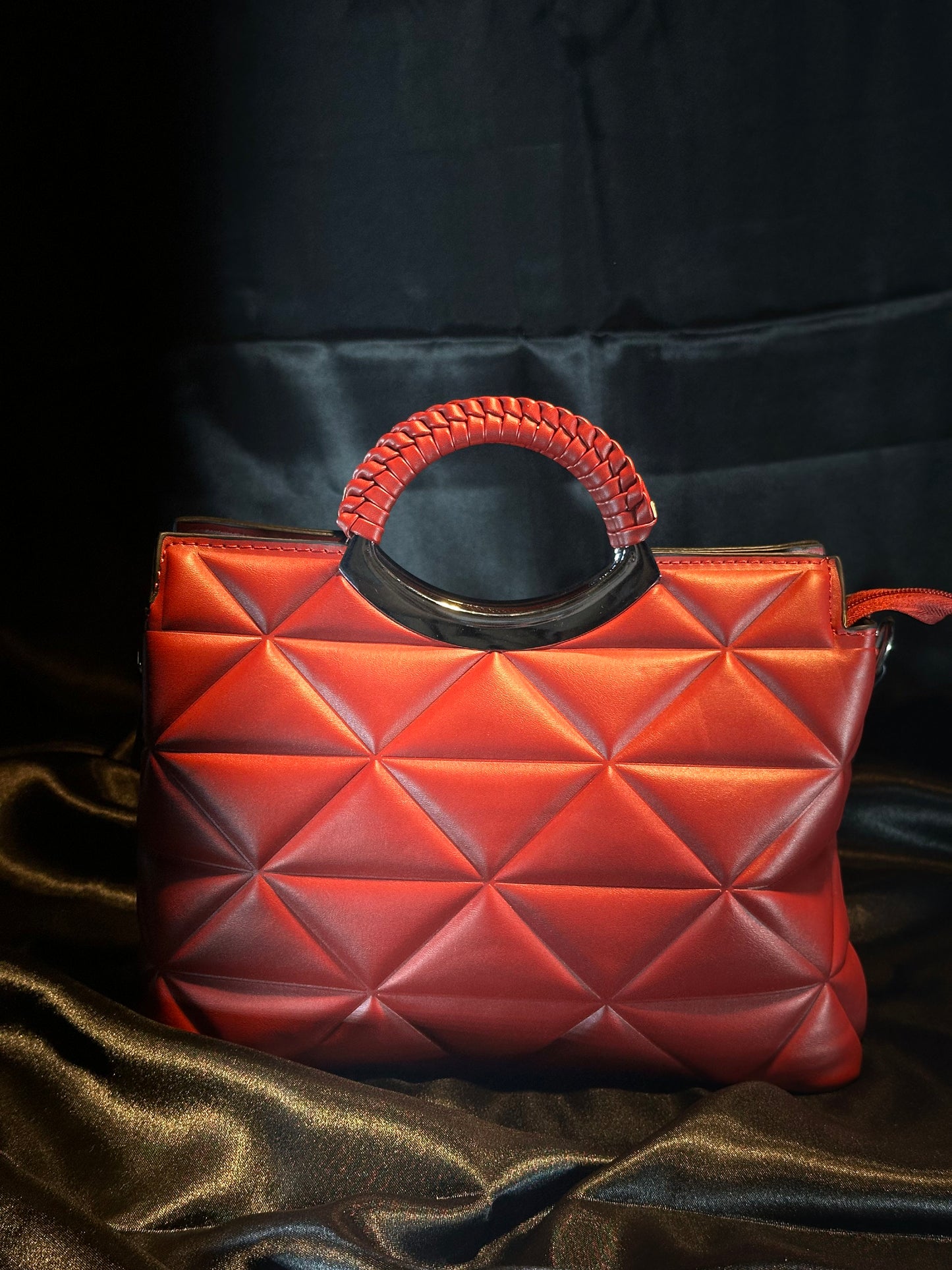 Red Quilted Handbag – Bold & Confident Carry