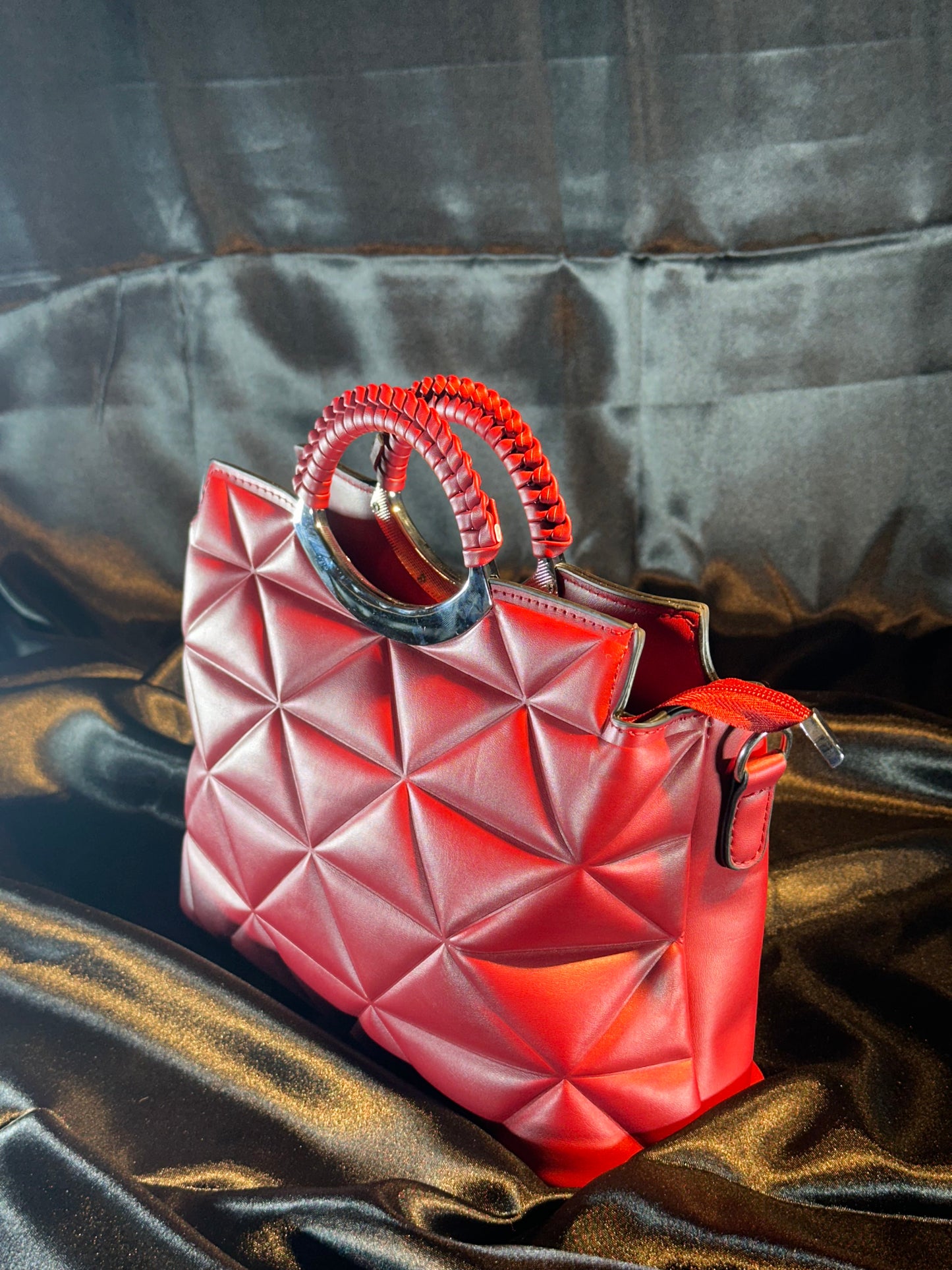 Red Quilted Handbag – Bold & Confident Carry