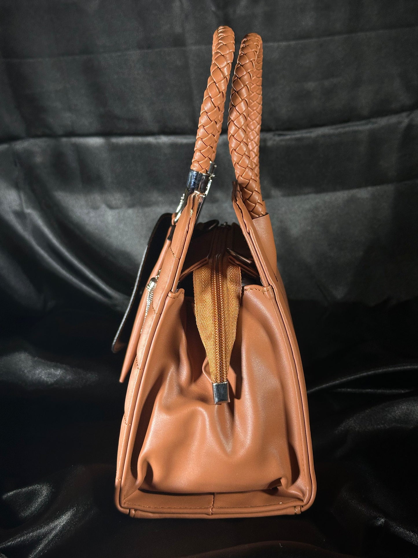 Classic Brown Tote with Detachable Mini Pouch