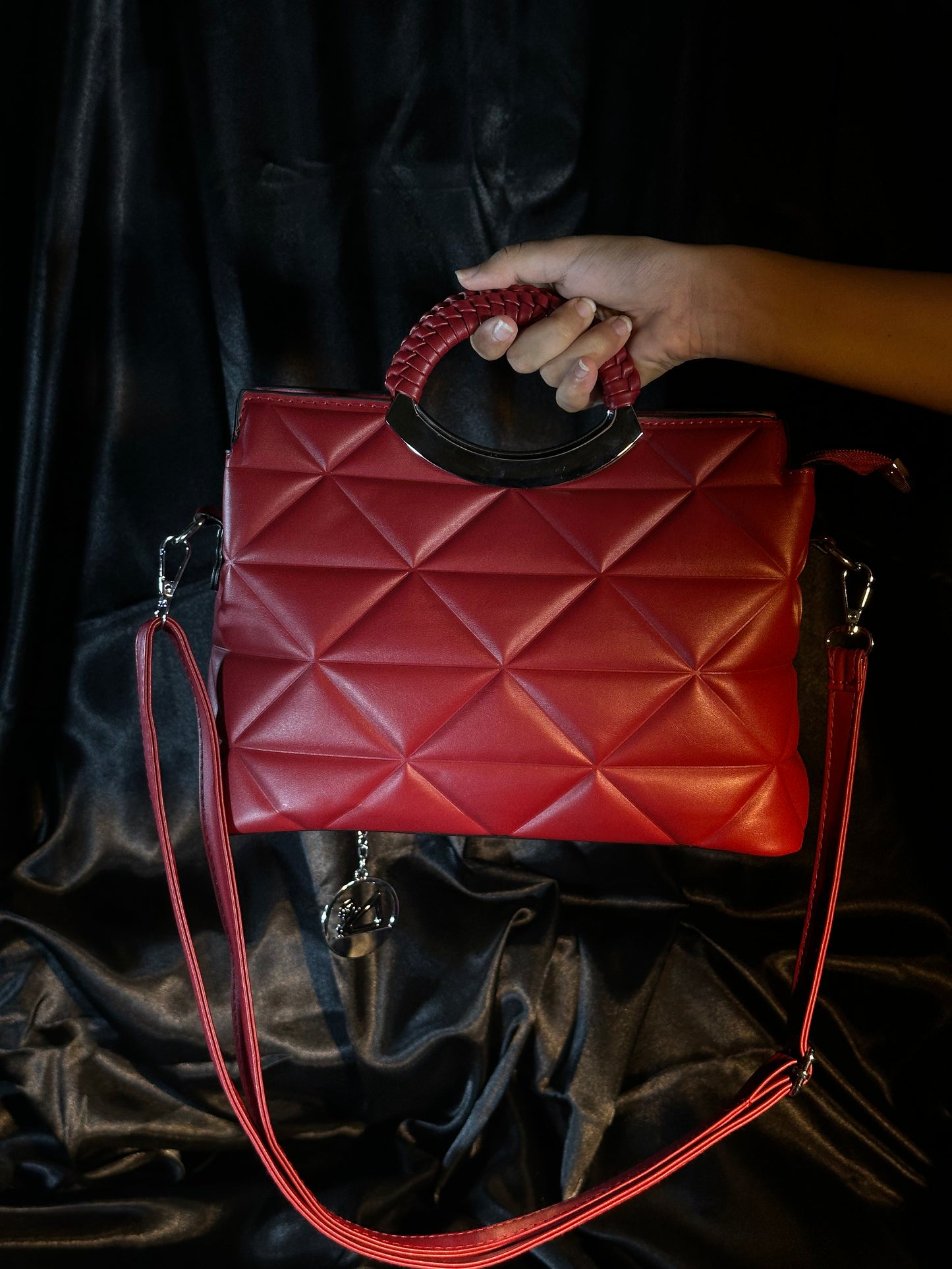 Red Quilted Handbag – Bold & Confident Carry