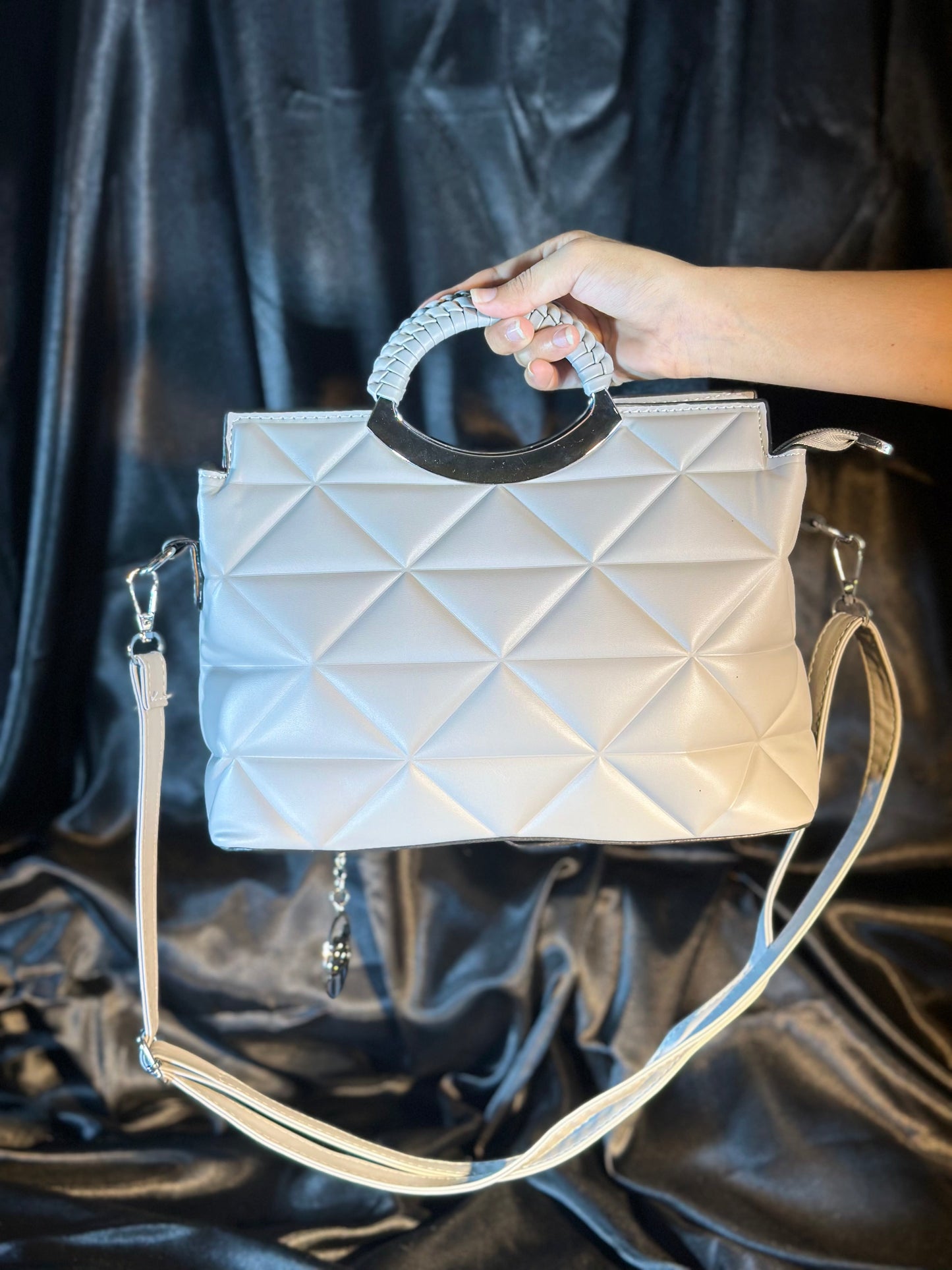 Silver Quilted Handbag – Shine for Every Occasion