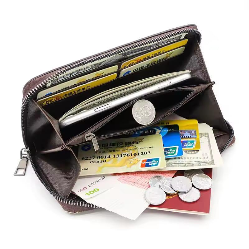 Unisex Leather Wallet: Premium Zipper Design for Men and Women