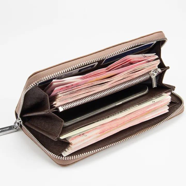 Unisex Leather Wallet: Premium Zipper Design for Men and Women