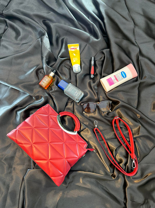 Red Quilted Handbag –  Bold & Confident Carry