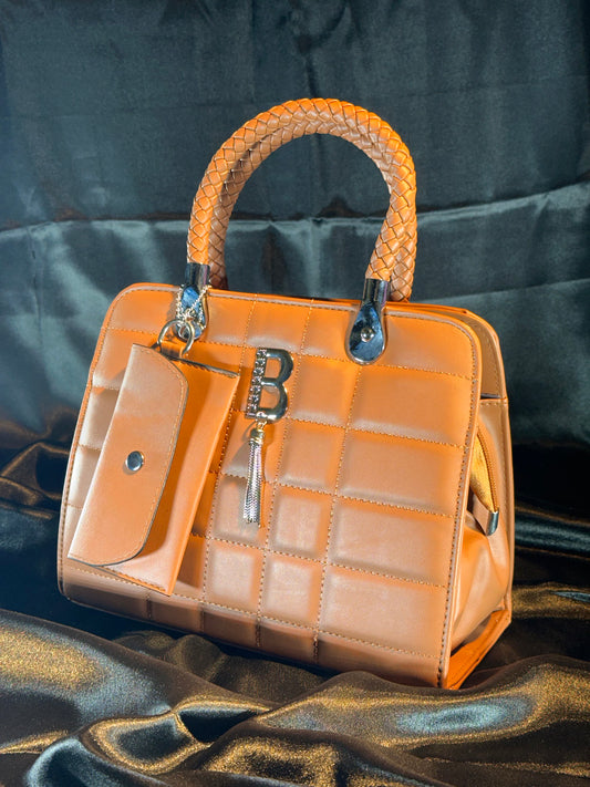 Classic Brown Tote with Detachable Mini Pouch