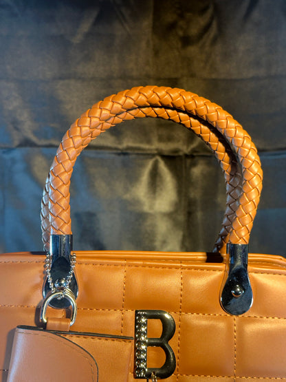 Classic Brown Tote with Detachable Mini Pouch