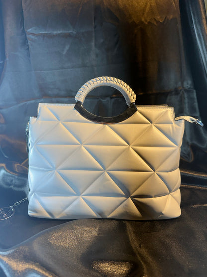 Silver Quilted Handbag –  Shine for Every Occasion