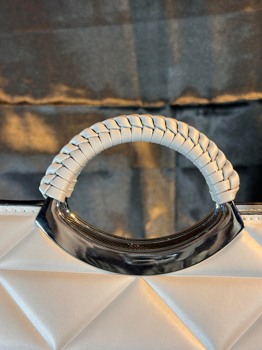 Silver Quilted Handbag –  Shine for Every Occasion