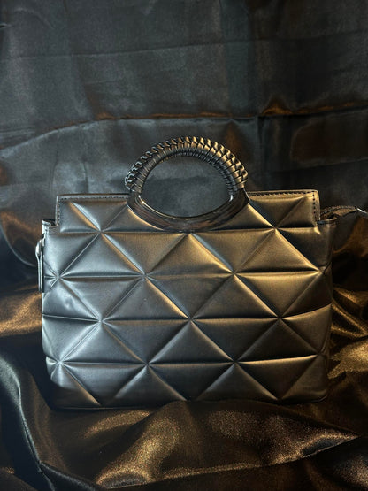 Black Quilted Handbag / Party Wear