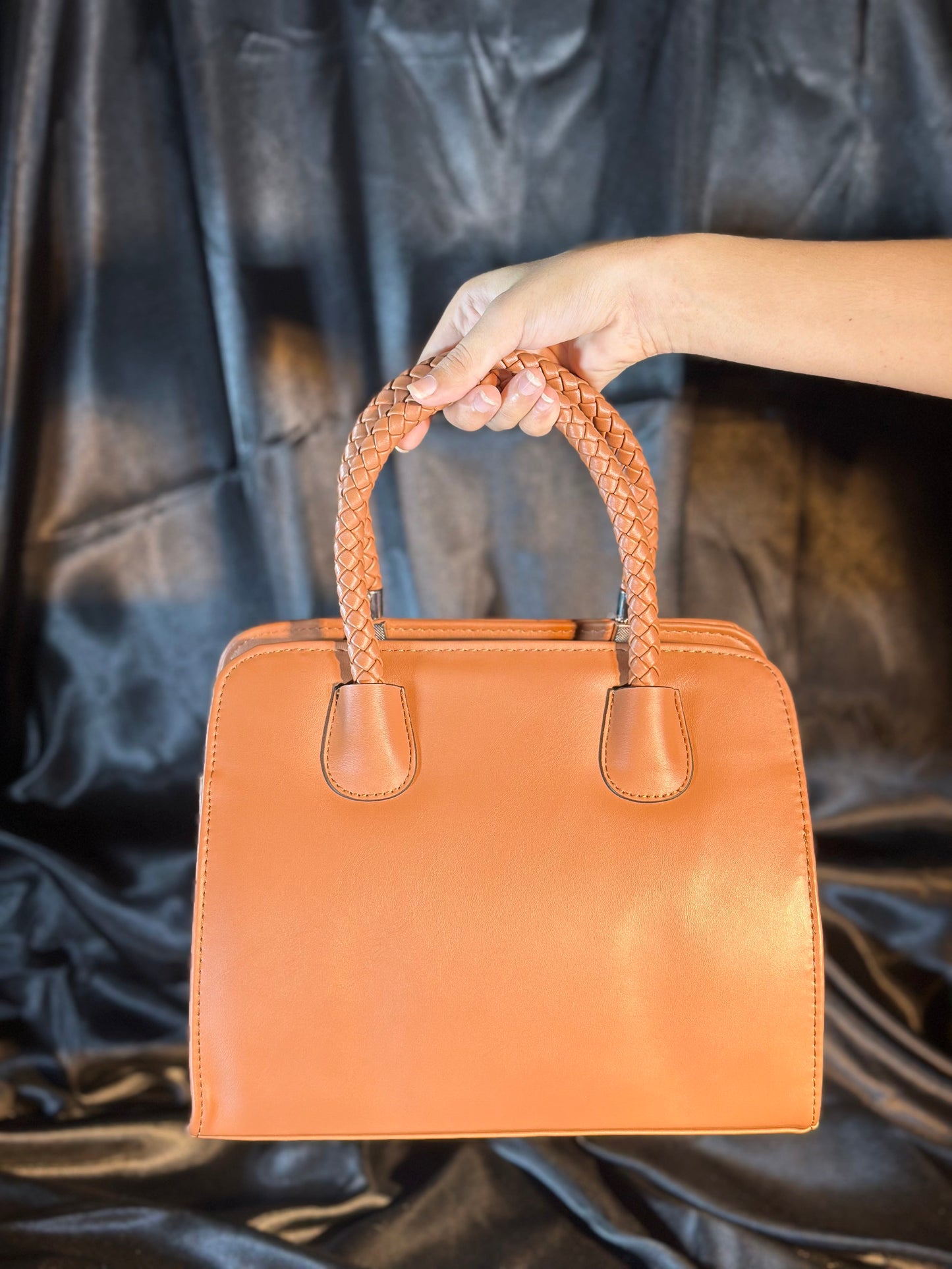Classic Brown Tote with Detachable Mini Pouch