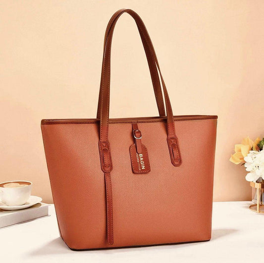 Women’s Plain Tote Bag – Spacious Shoulder Bag with Pockets