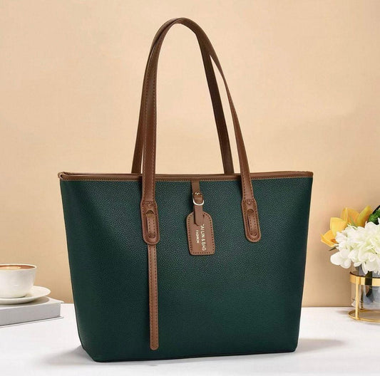 Women’s Plain Tote Bag – Spacious Shoulder Bag with Pockets