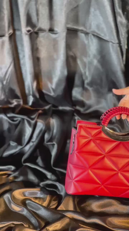 Red Quilted Handbag –  Bold & Confident Carry