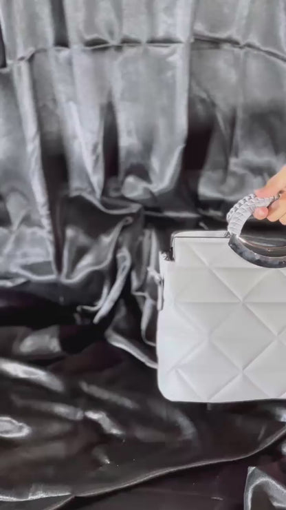 Silver Quilted Handbag –  Shine for Every Occasion
